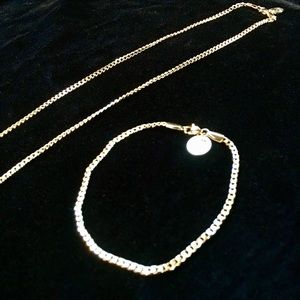 MICRO CUBAN LINK CHAIN & BRACELET 18K GOLD ITALY